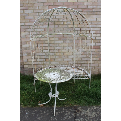 127 - METAL GARDEN GAZIBO AND TABLE 
123 X 59 X 180CM