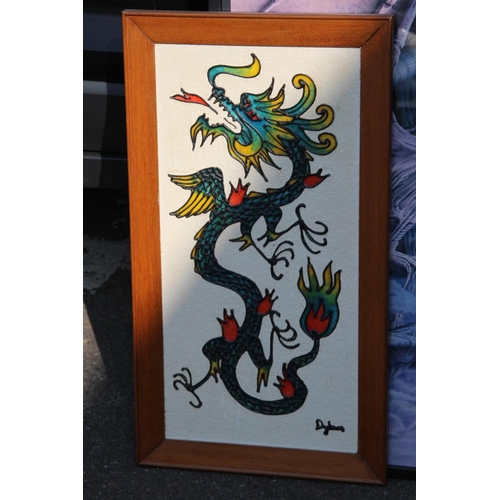 158 - 3 X DRAGON PRINTS 
104 X 73CM