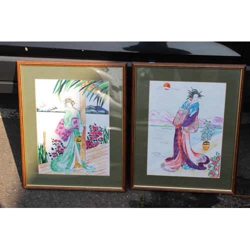 167 - 2 X ORIENTAL PICTURES 
54 X 44CM