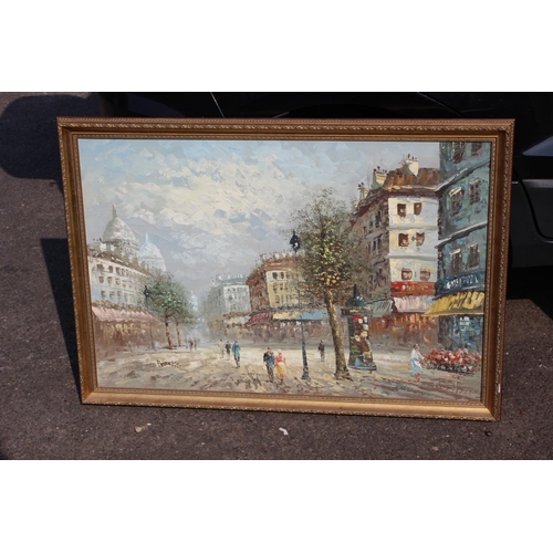 181 - OIL ON CANVAS FRENCH STREET SCENE SIGNED CAROLINE BURNETT
100 X 70CM