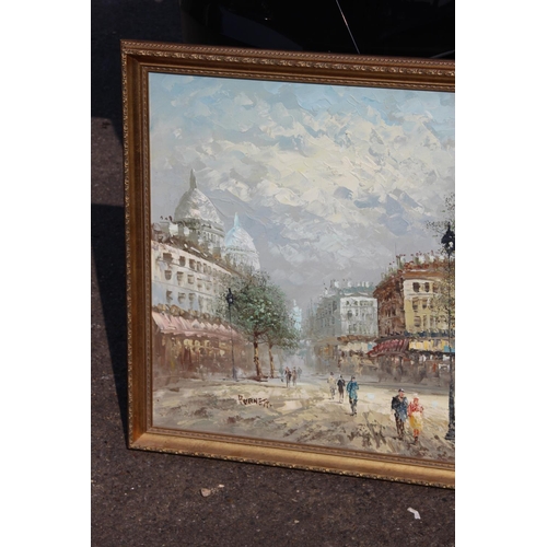 181 - OIL ON CANVAS FRENCH STREET SCENE SIGNED CAROLINE BURNETT
100 X 70CM