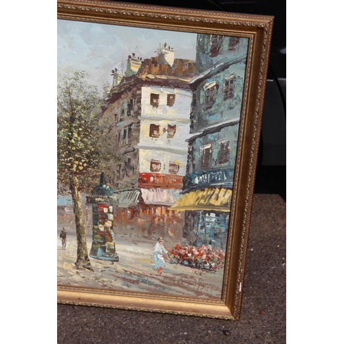 181 - OIL ON CANVAS FRENCH STREET SCENE SIGNED CAROLINE BURNETT
100 X 70CM