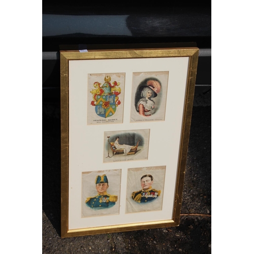 189 - QUANTITY OF FRAMED VINTAGE SILKS 
54 X 35CM