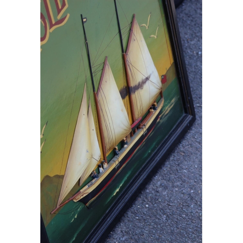 191 - Isle of Wight FRAMED WOODEN EMBOSSED SIGN
80 X 70CM