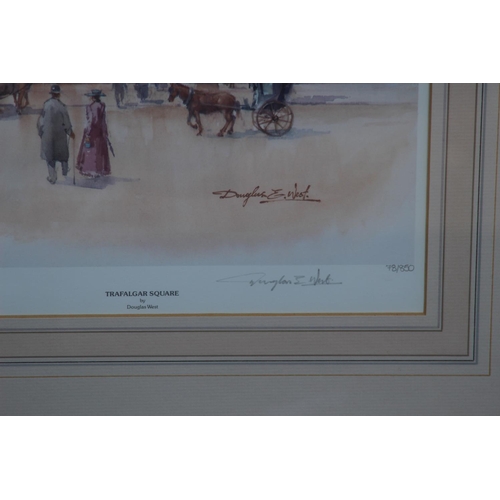 195 - VINTAGE Trafalgar Square BY DOUGLAS WEST LIMITED EDITION WATERCOLOUR
54 X 69CM