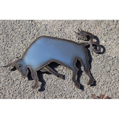 441 - QUANTITY OF DECORATIVE METAL ANIMALS 
63CM