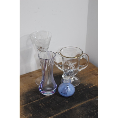 299 - COLUMBIAN CRYSTAL EMBOSSED CUP PLUS 3 OTHERS