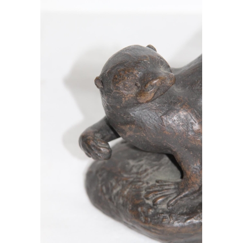 311 - BRONZED FIGURE OF A BEAVER 
18CM