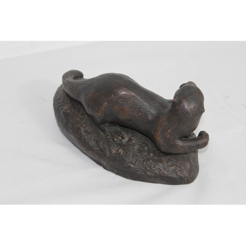 311 - BRONZED FIGURE OF A BEAVER 
18CM