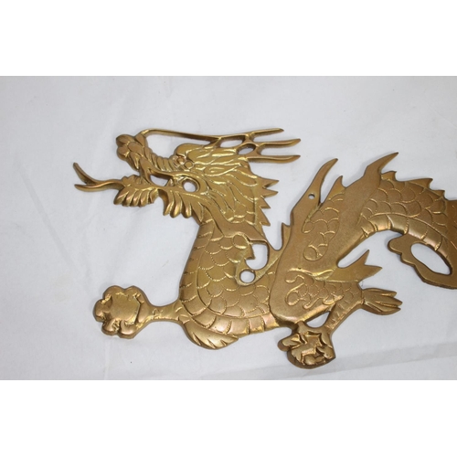 320 - 2 X BRASS HANGING DRAGONS AND COFFEE POT
60CM