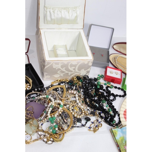 332 - BOX OF COSTUME JEWELLERY ETC