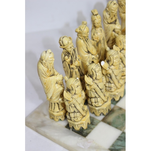 334 - VINTAGE CHESS SET - SOME PIECES ARE A/F