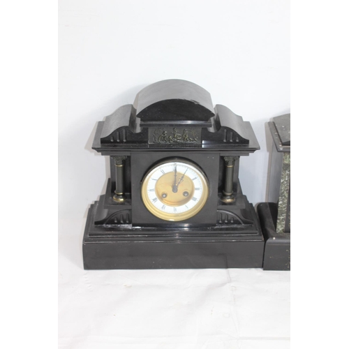 347 - PAIR OF SLATE CLOCKS 
31CM