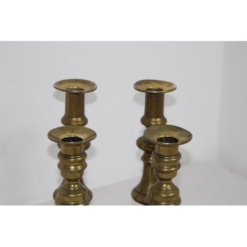 349 - 2 X PAIRS OF ANTIQUE CANDLESTICKS