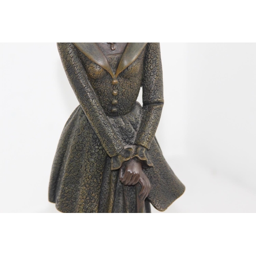 350 - BRONZED FIGURE OF A FEMALE GOLFER
36CM