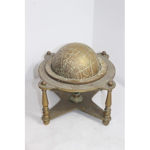 341 - BRASS GLOBE 
24CM