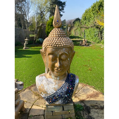 81 - LARGE GARDEN FIBREGLASS DEITY HEAD
127CM