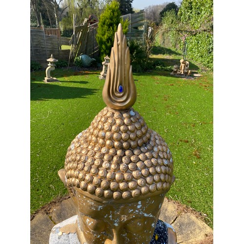 81 - LARGE GARDEN FIBREGLASS DEITY HEAD
127CM