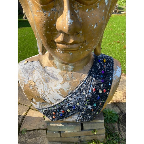 81 - LARGE GARDEN FIBREGLASS DEITY HEAD
127CM