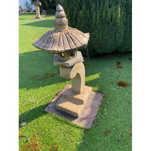 84 - ORIENTAL STONE GARDEN ORNAMENT 
76CM