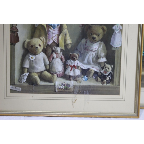 148 - 2 X TEDDY BEAR PICTURES 
66 X 55CM