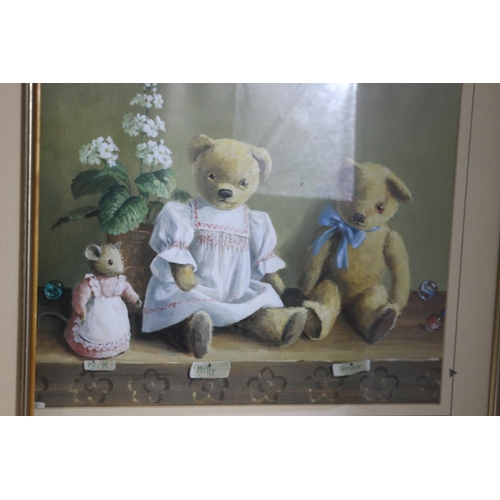 148 - 2 X TEDDY BEAR PICTURES 
66 X 55CM