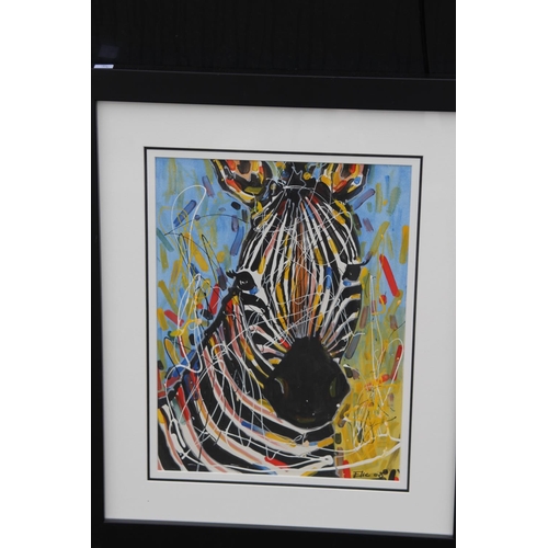 156 - 2 X ARYLIC PAINTINGS OF ANIMALS 
62CM