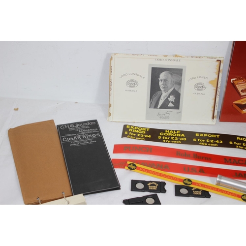 398 - QUANTITY OF VINTAGE CIGAR MEMORABILIA