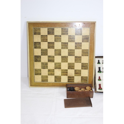 388 - QUANTITY OF CHESS PIECES AND BOARDS ETC