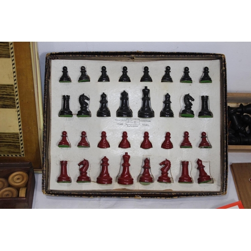 388 - QUANTITY OF CHESS PIECES AND BOARDS ETC