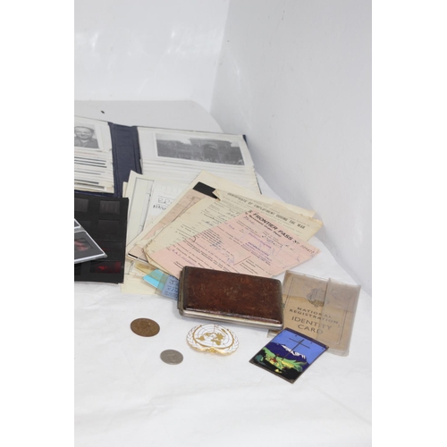 425 - GOOD BOX OF EPHEMERA INCLUDING MILITARY