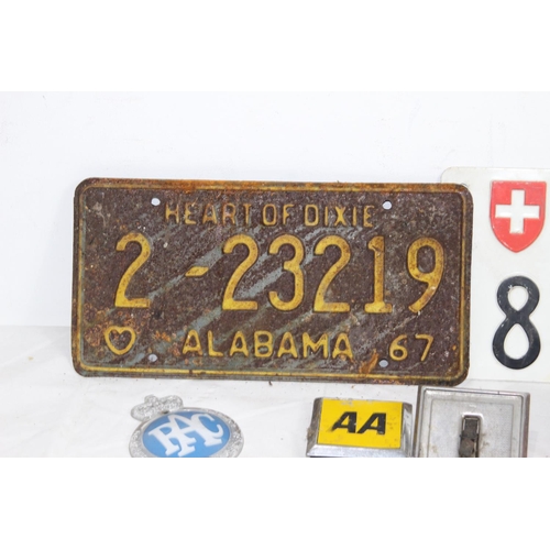 461 - LARGE QUANTITY OF VINTAGE AA and RAC BADGES and CAR PLATES