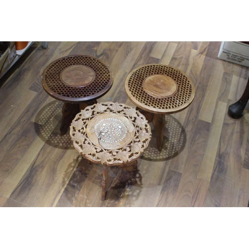 73 - 3 X ETHNIC TABLES 
30 X 31CM