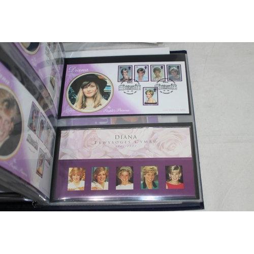 830 - 2 ALBUMS OF DIANA PRINCESS OF WALES 1ST DAY COVERS ETC