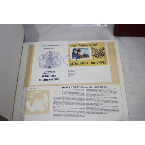 832 - 3 ALBUMS OF THE ROYAL WEDDING 1ST DAY COVERS ETC