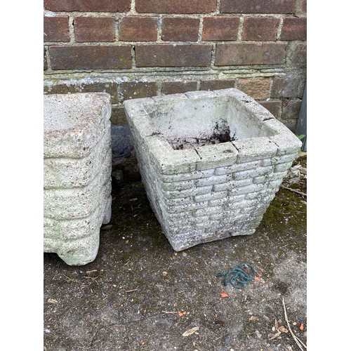 132 - 3 X STONE POTS 
32CM