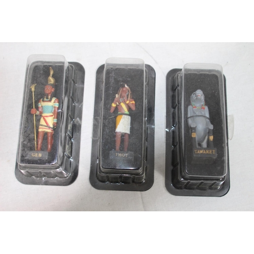 817 - 9 X ANICENT EGYPT MAGIZINE COLLECTABLE EGYPTIAN FIGURES