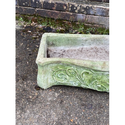 143 - VINTAGE LARGE STONE ORNATE PLANTER 
74CM