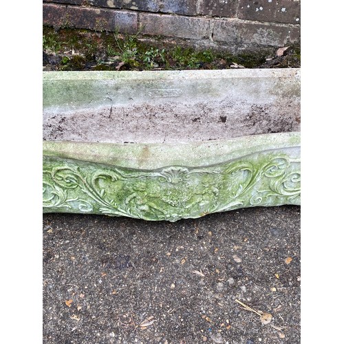 143 - VINTAGE LARGE STONE ORNATE PLANTER 
74CM