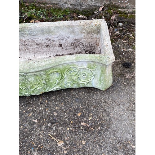 143 - VINTAGE LARGE STONE ORNATE PLANTER 
74CM