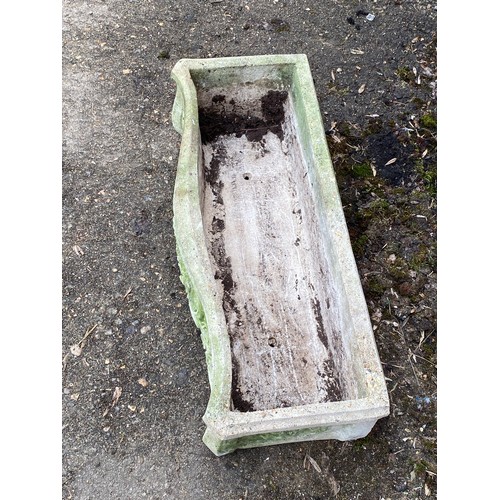 143 - VINTAGE LARGE STONE ORNATE PLANTER 
74CM