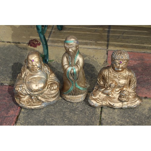 76 - 3 X ORIENTAL GARDEN FIGURES
42CM