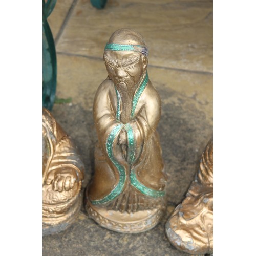 76 - 3 X ORIENTAL GARDEN FIGURES
42CM