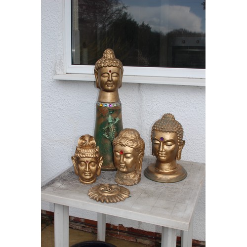 77 - QUANTITY OF ORIENTAL GARDEN HEADS 
74CM