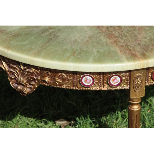 50A - ORNATE COFFEE TABLE WITH ALABASTA TOP
91 X 50CM