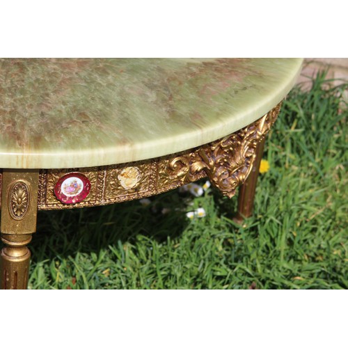 50A - ORNATE COFFEE TABLE WITH ALABASTA TOP
91 X 50CM