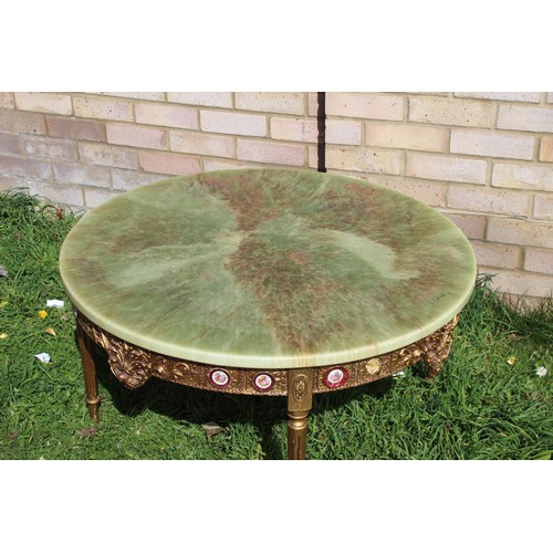 50A - ORNATE COFFEE TABLE WITH ALABASTA TOP
91 X 50CM