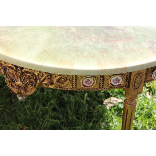 50A - ORNATE COFFEE TABLE WITH ALABASTA TOP
91 X 50CM