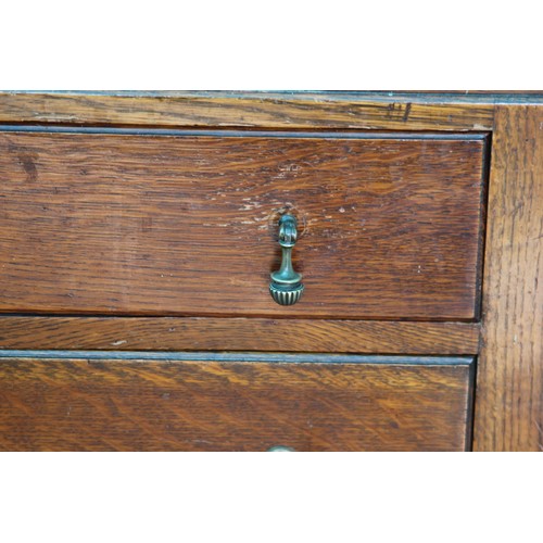 52A - SOLID OAK EDWARDIAN CHEST OF DRAWERS WITH TEAR DROP HANDLES 
76 X 54 X 92CM