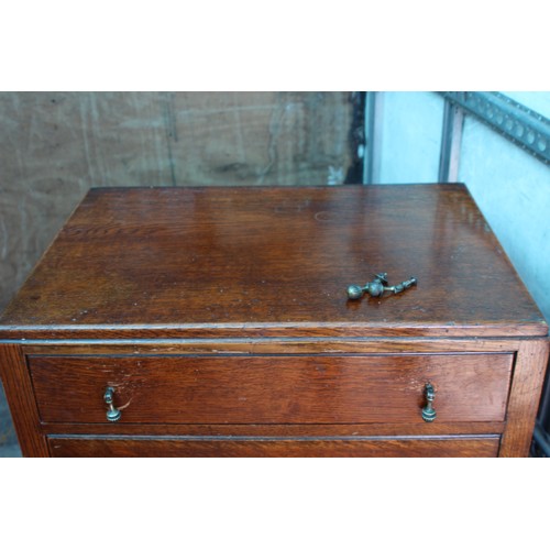 52A - SOLID OAK EDWARDIAN CHEST OF DRAWERS WITH TEAR DROP HANDLES 
76 X 54 X 92CM